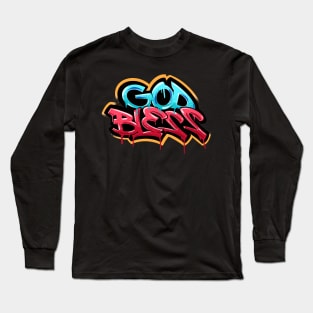 God Bless Graffiti Tee Long Sleeve T-Shirt